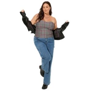 TORRID Ponte Sweetheart Tube Top Parker Plaid Size 4/ 4X / 26